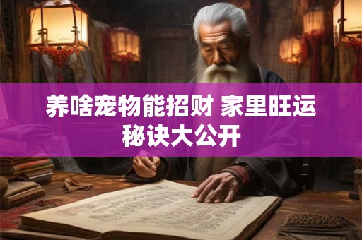 养啥宠物能招财 家里旺运秘诀大公开