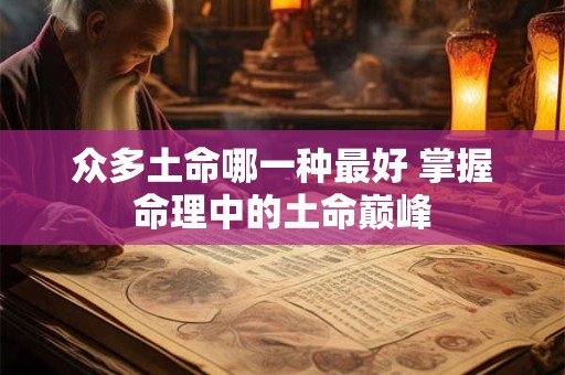 众多土命哪一种最好 掌握命理中的土命巅峰