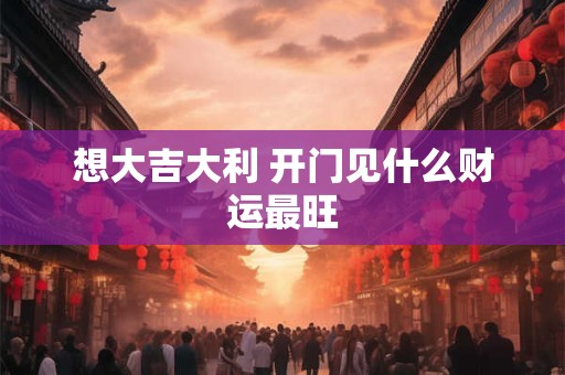 想大吉大利 开门见什么财运最旺