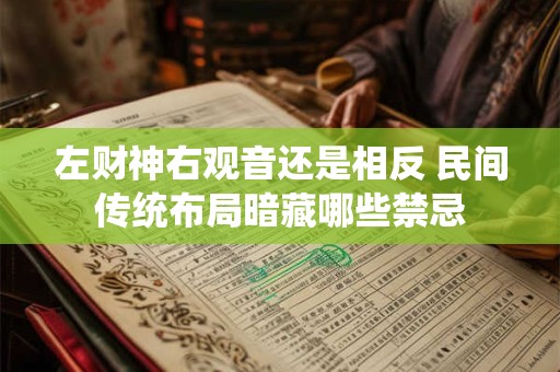 左财神右观音还是相反 民间传统布局暗藏哪些禁忌