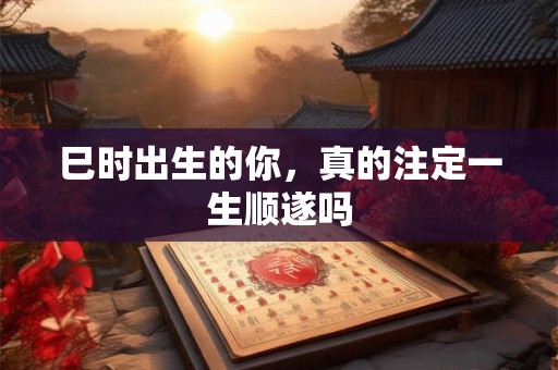 巳时出生的你，真的注定一生顺遂吗