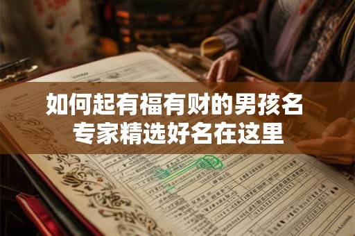 如何起有福有财的男孩名 专家精选好名在这里