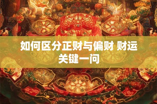 如何区分正财与偏财 财运关键一问