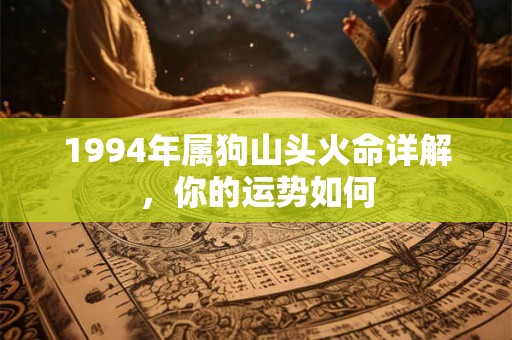 详细阅读:1994年属狗山头火命详解,你的运势如何 1994年属狗山头火命详解,你的运势如何