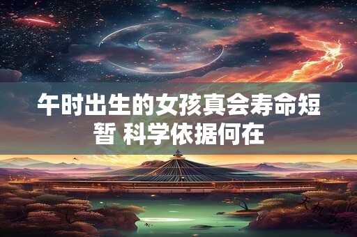 午时出生的女孩真会寿命短暂 科学依据何在