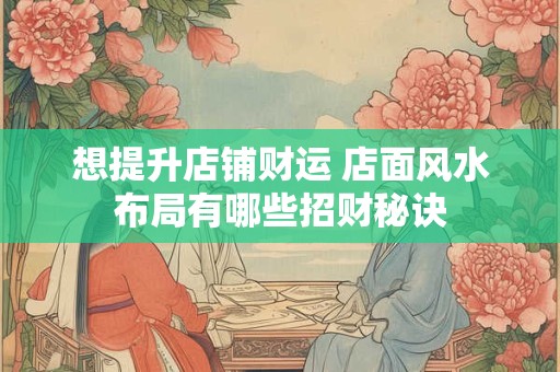想提升店铺财运 店面风水布局有哪些招财秘诀