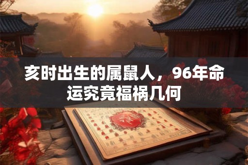 详细阅读:亥时出生的属鼠人,96年命运究竟福祸几何 亥时出生的属鼠人,96年命运究竟福祸几何