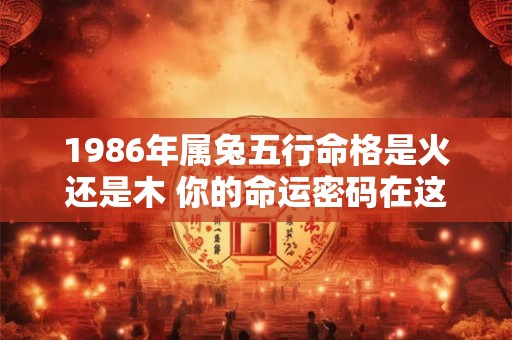 1986年属兔五行命格是火还是木 你的命运密码在这里