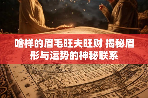 啥样的眉毛旺夫旺财 揭秘眉形与运势的神秘联系
