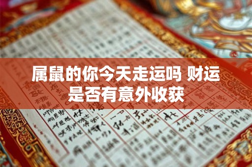 属鼠的你今天走运吗 财运是否有意外收获