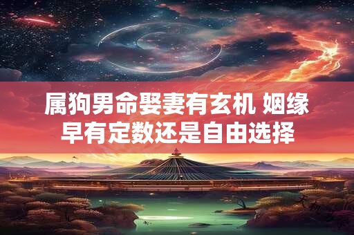 属狗男命娶妻有玄机 姻缘早有定数还是自由选择