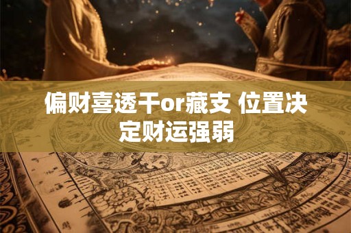 偏财喜透干or藏支 位置决定财运强弱