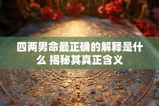 四两男命最正确的解释是什么 揭秘其真正含义