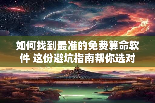 如何找到最准的免费算命软件 这份避坑指南帮你选对