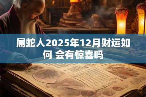 属蛇人2025年12月财运如何 会有惊喜吗