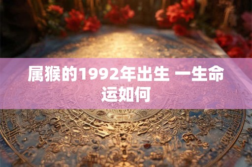 属猴的1992年出生 一生命运如何