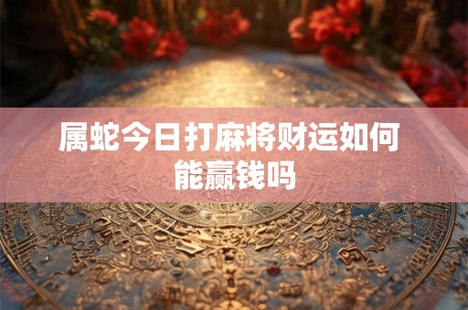 属蛇今日打麻将财运如何 能赢钱吗