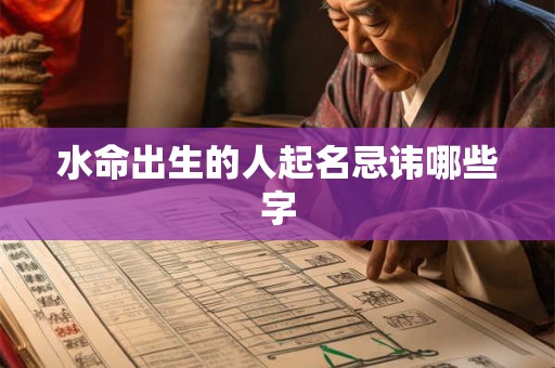 水命出生的人起名忌讳哪些字