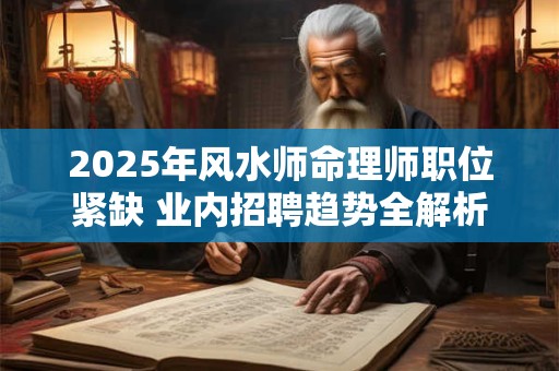 2025年风水师命理师职位紧缺 业内招聘趋势全解析