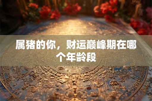 属猪的你，财运巅峰期在哪个年龄段