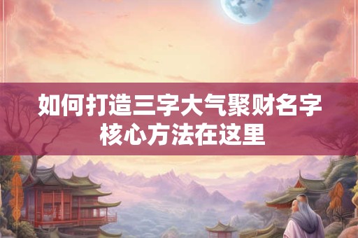 如何打造三字大气聚财名字 核心方法在这里