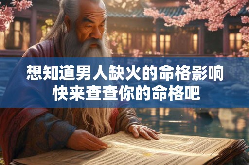 想知道男人缺火的命格影响 快来查查你的命格吧