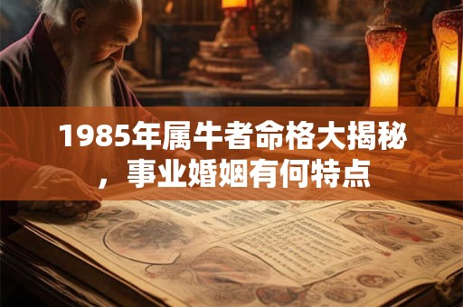 1985年属牛者命格大揭秘，事业婚姻有何特点