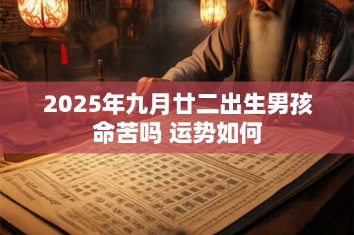 2025年九月廿二出生男孩命苦吗 运势如何