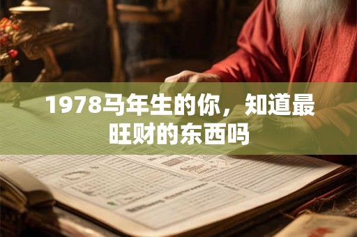 1978马年生的你，知道最旺财的东西吗