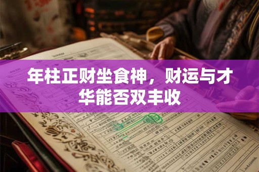 年柱正财坐食神，财运与才华能否双丰收