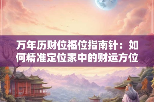 万年历财位福位指南针：如何精准定位家中的财运方位
