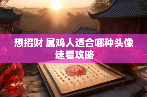 想招财 属鸡人适合哪种头像 速看攻略