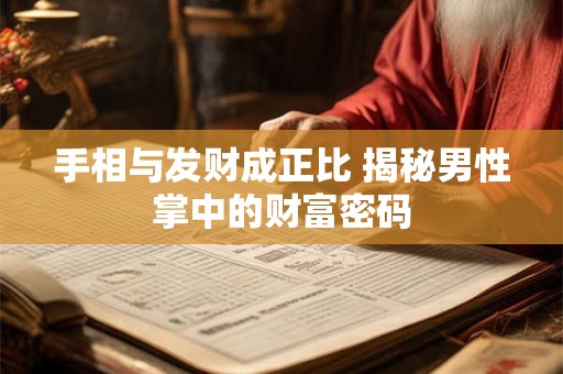 手相与发财成正比 揭秘男性掌中的财富密码