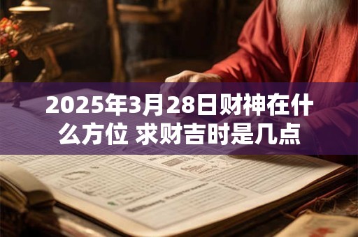 2025年3月28日财神在什么方位 求财吉时是几点