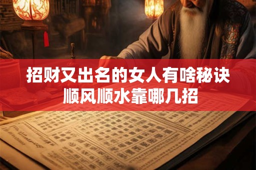 招财又出名的女人有啥秘诀 顺风顺水靠哪几招