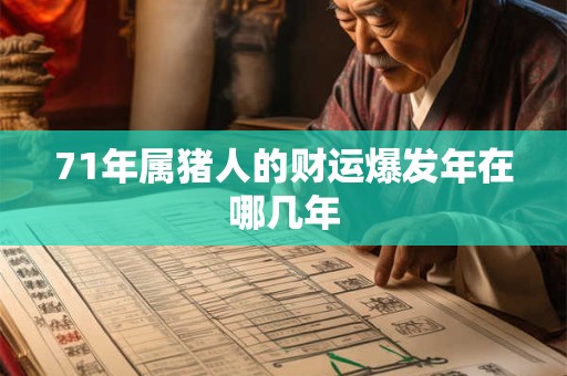 71年属猪人的财运爆发年在哪几年