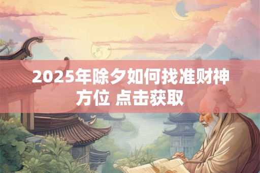 2025年除夕如何找准财神方位 点击获取