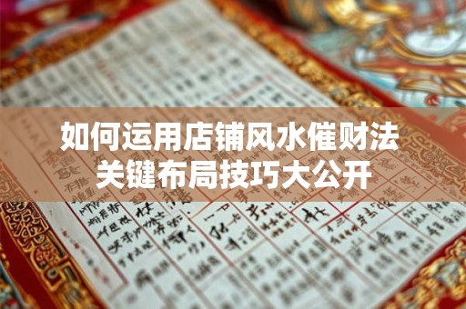如何运用店铺风水催财法 关键布局技巧大公开