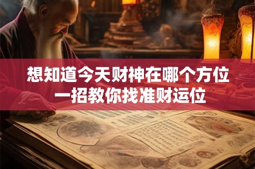 想知道今天财神在哪个方位 一招教你找准财运位