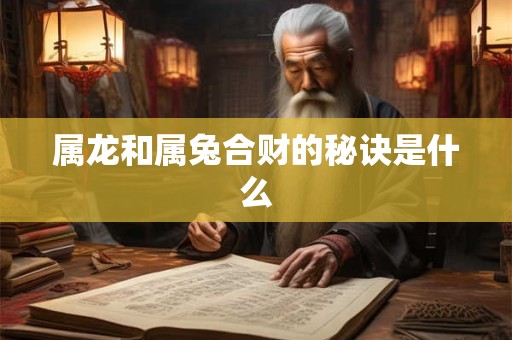 属龙和属兔合财的秘诀是什么