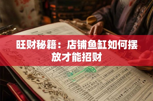 旺财秘籍：店铺鱼缸如何摆放才能招财