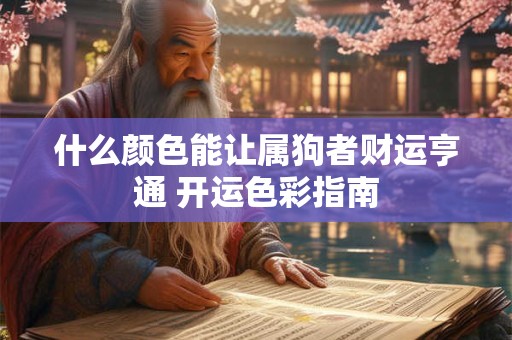 什么颜色能让属狗者财运亨通 开运色彩指南