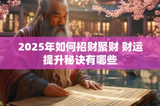 2025年如何招财聚财 财运提升秘诀有哪些