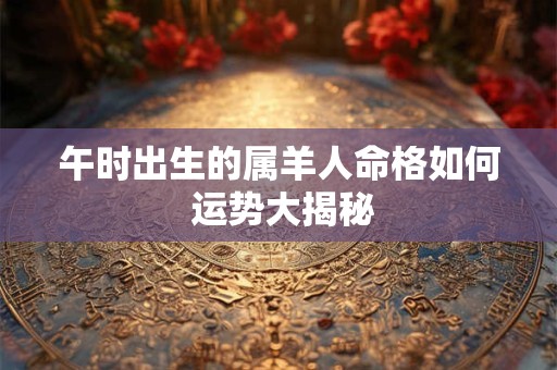 午时出生的属羊人命格如何 运势大揭秘
