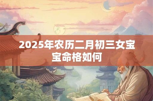 2025年农历二月初三女宝宝命格如何