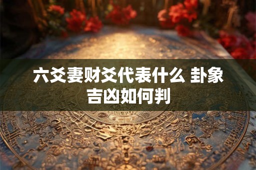 六爻妻财爻代表什么 卦象吉凶如何判