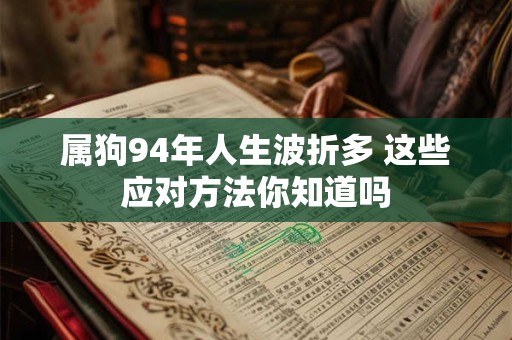 属狗94年人生波折多 这些应对方法你知道吗