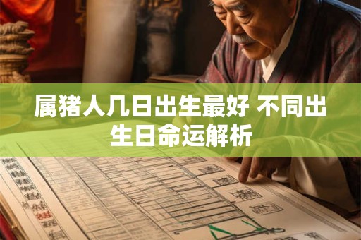 属猪人几日出生最好 不同出生日命运解析