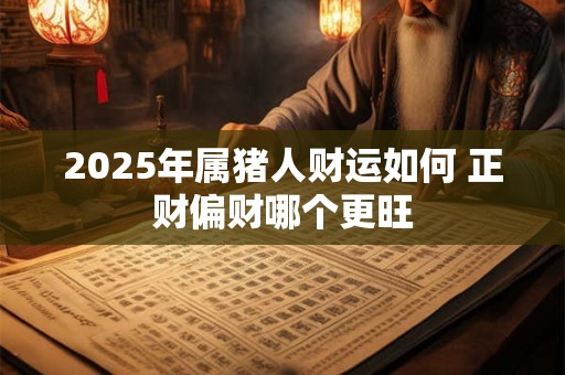 2025年属猪人财运如何 正财偏财哪个更旺