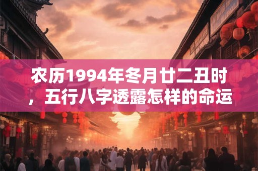 农历1994年冬月廿二丑时，五行八字透露怎样的命运轨迹